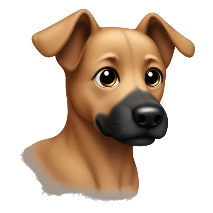cute brown dog with black nose and black eyes  sticker