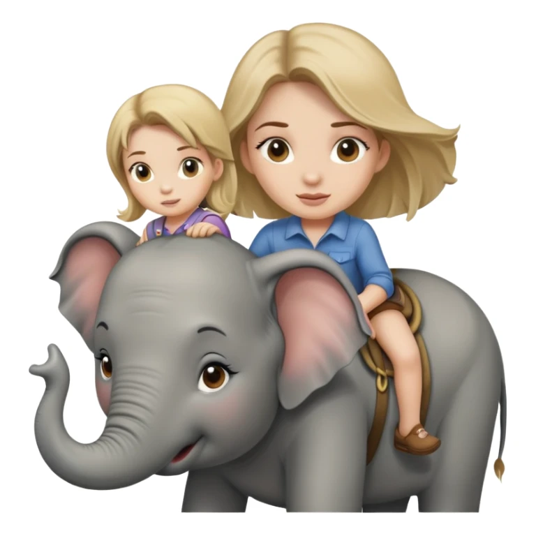 dirty blonde hair girl riding elephant sticker