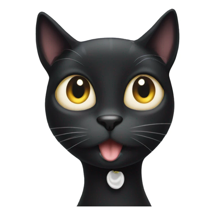 Black cat with white spot on her neck sticker