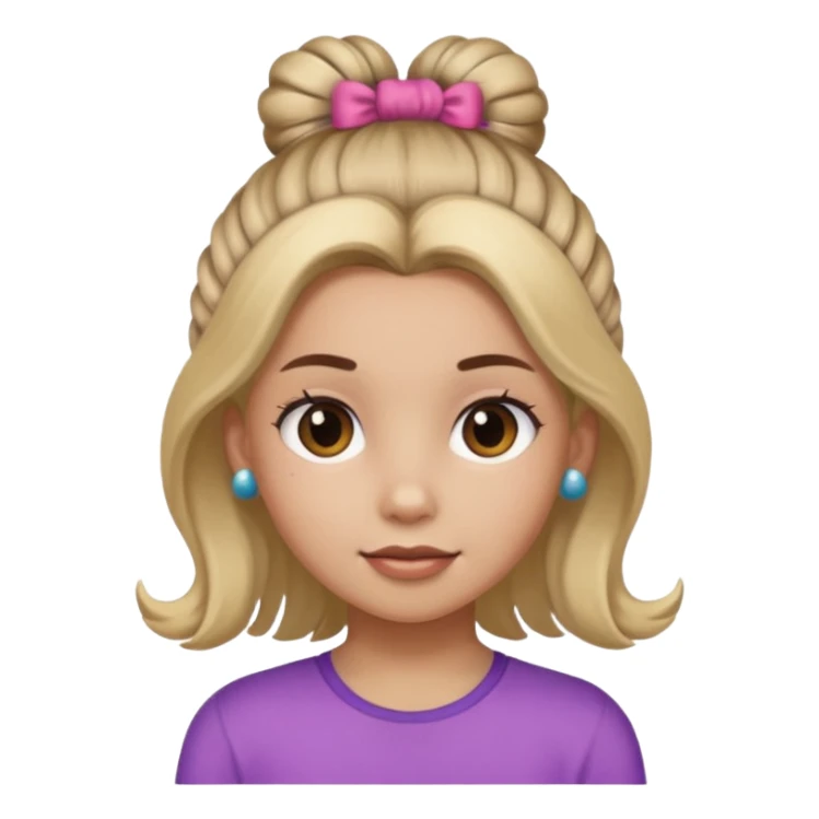 Girl with hair bobble sticker