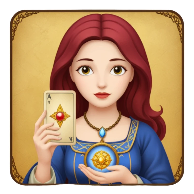 woman has tarot card sticker