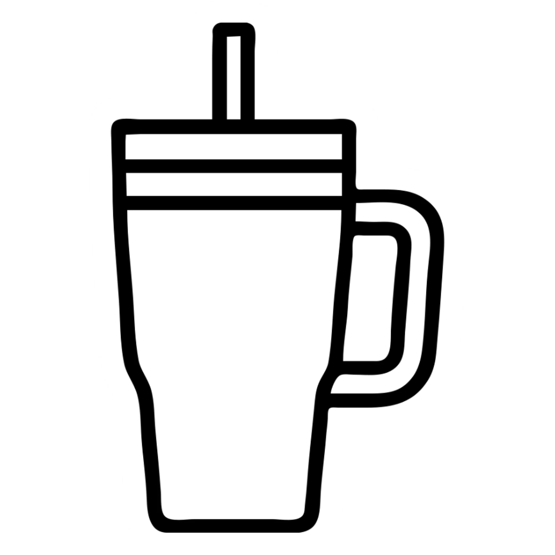 Stanley drinking cup, detailed, iconic, no text sticker