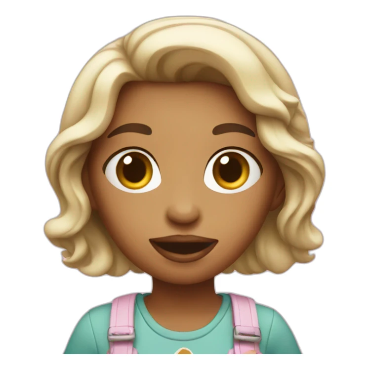 a girl with ice-cream sticker