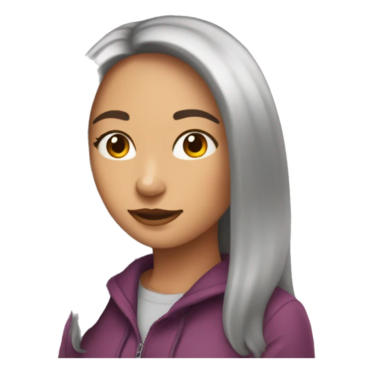 crea un emoji de una mujer en una foto  sticker