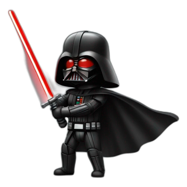 dark vador qui tien un sabre laser rouge sticker