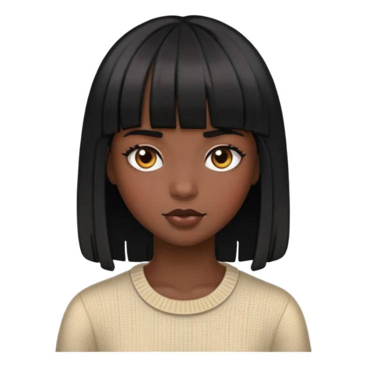 Meninas olhos puxados e franja sticker