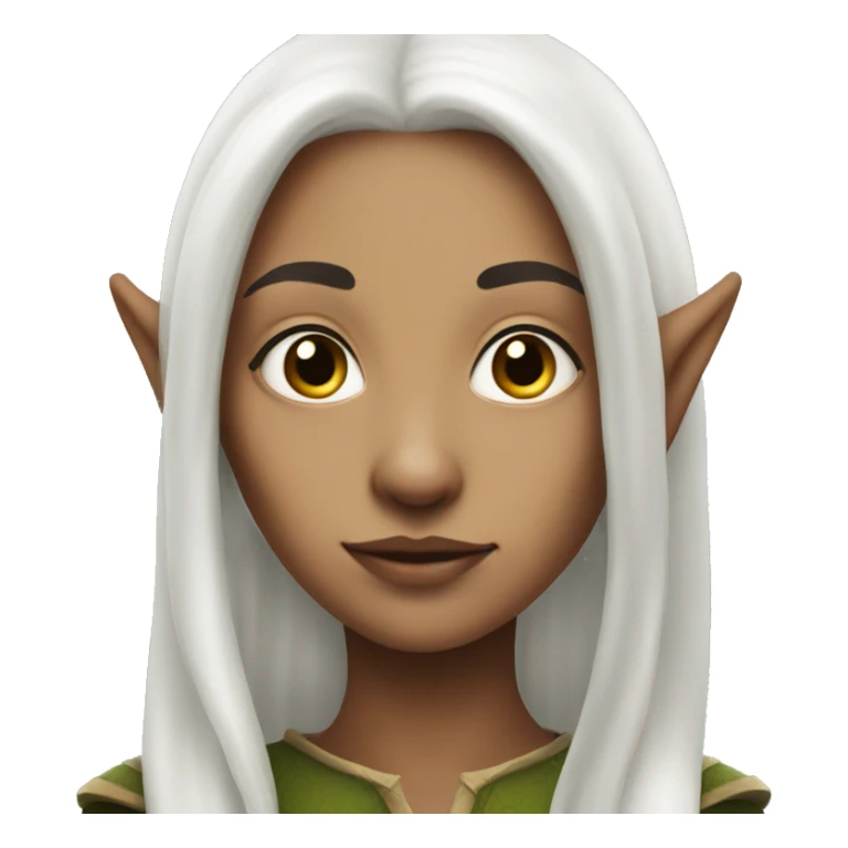 half elf woman, WHITE HAIR sticker