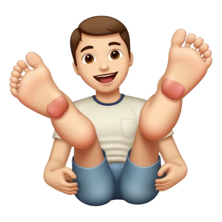 Tongue out with feet up sticker