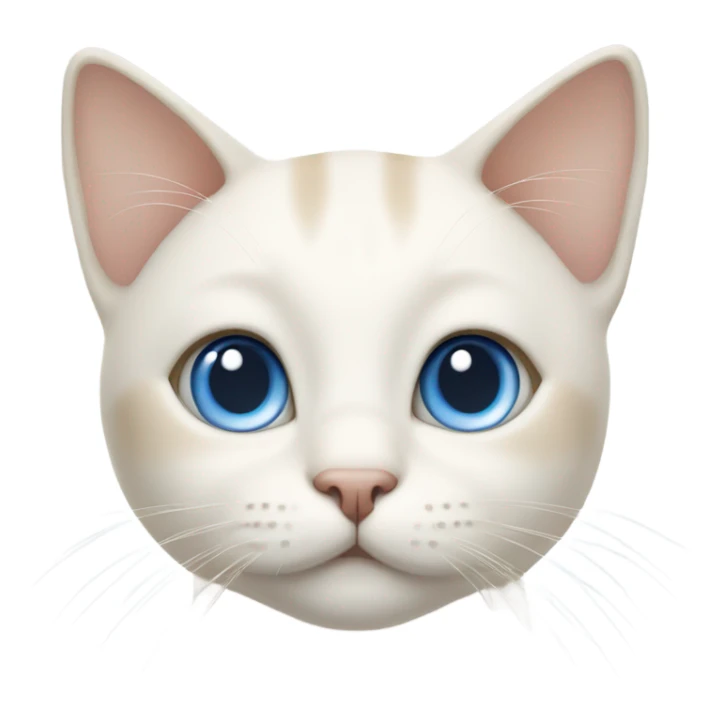 White and cream color cat with big blue eyes  sticker