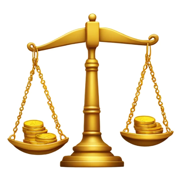 Scales: on one side -  heart and on the other - coins sticker