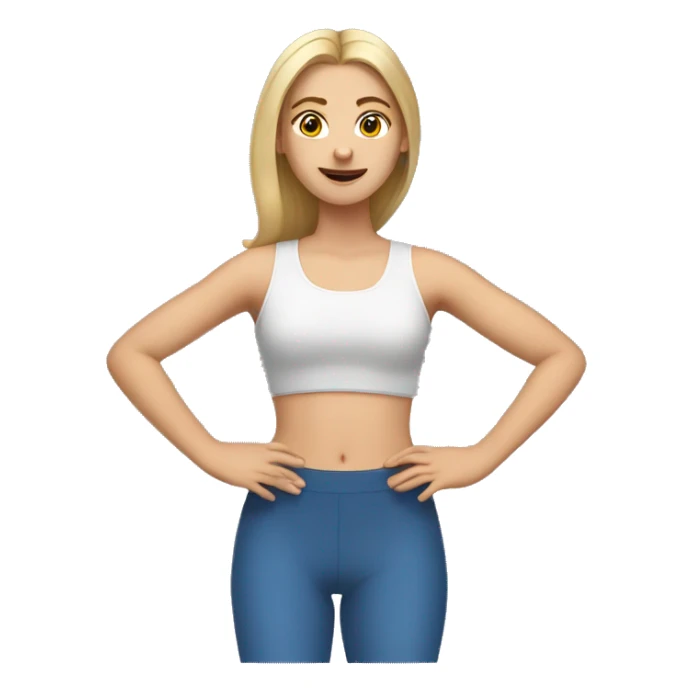 Caucasian girl with crop top stretching sticker