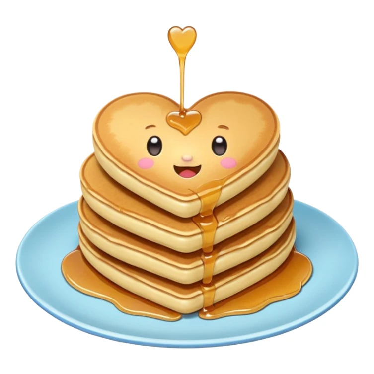 heart shaped pancakes, kawaii style sticker