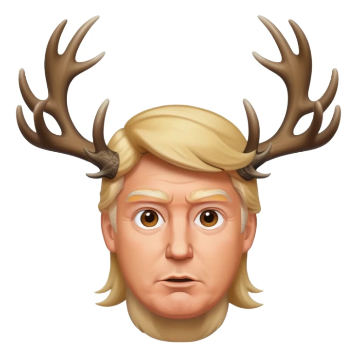 brave trump with deer antlers sticker