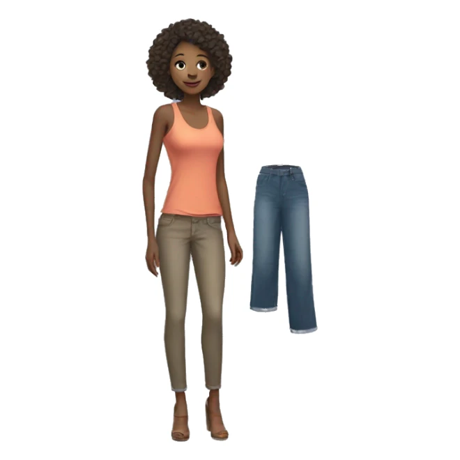 tall woman growing out of her clothes sticker