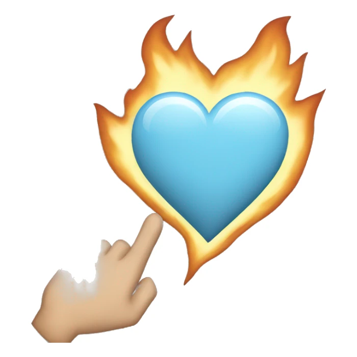 a light blue hart with gray fire around that sticker