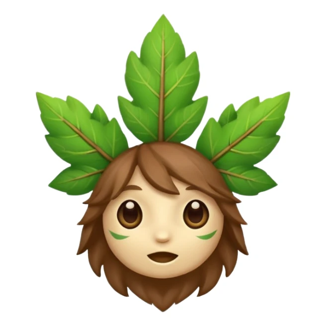 woodland spirit shaking head with leaf cross symbol sticker