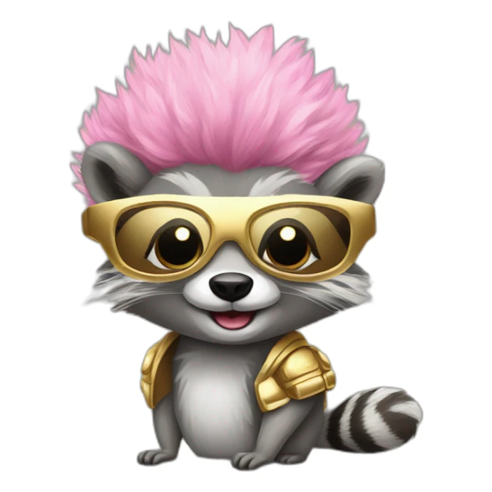 married-raccoons-with-pink-wigs-gold-sneakers sticker