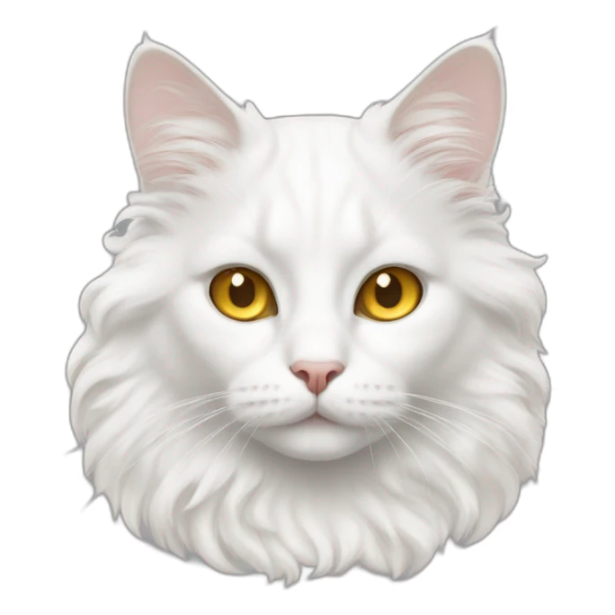 white cat with golden eyes and curly hair sticker