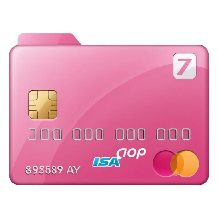 pink big afterpay word on a credit card sticker