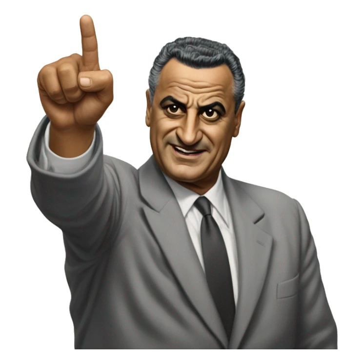 Gamal Abdel Nasser photorealistic points a finger sticker