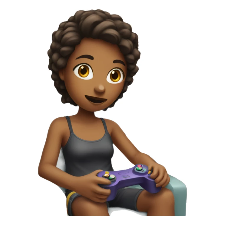 Girl playing a video game  sticker