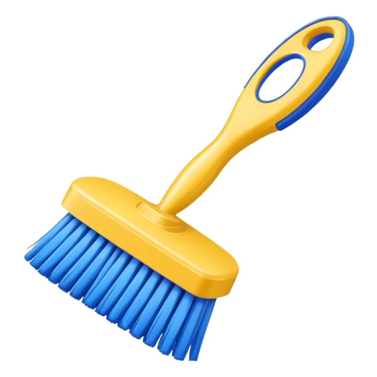 scrub brush, bright colors, no text sticker