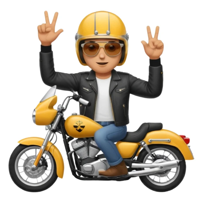 Jul qui fe le signe jul sur une moto sticker
