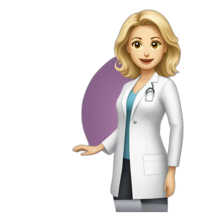 Posh-Radiologist-performing-breast-mammography-to-leni-klum sticker