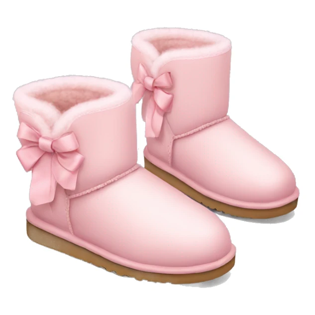 Pastel pink ugg shoes with bows  sticker