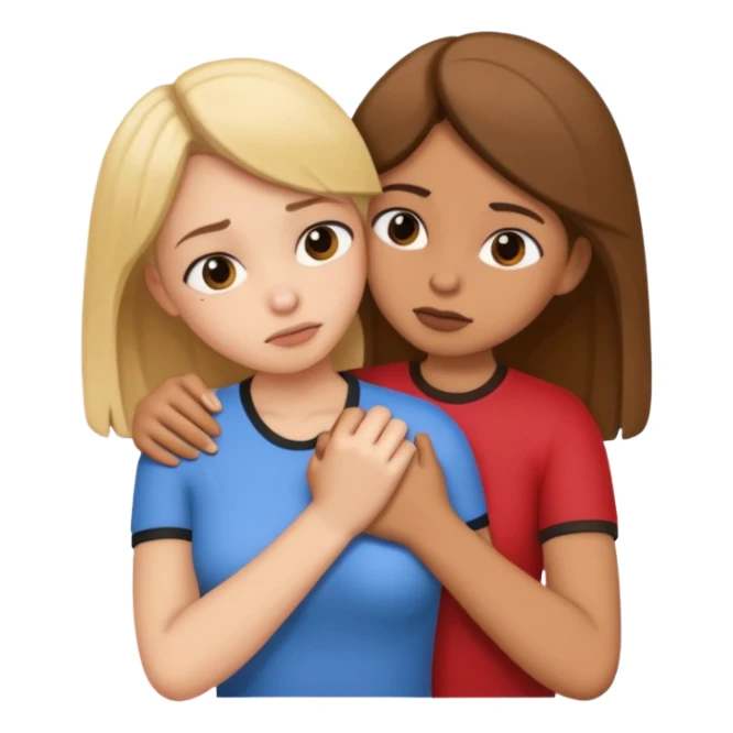 girl putting friend in choke hold sticker