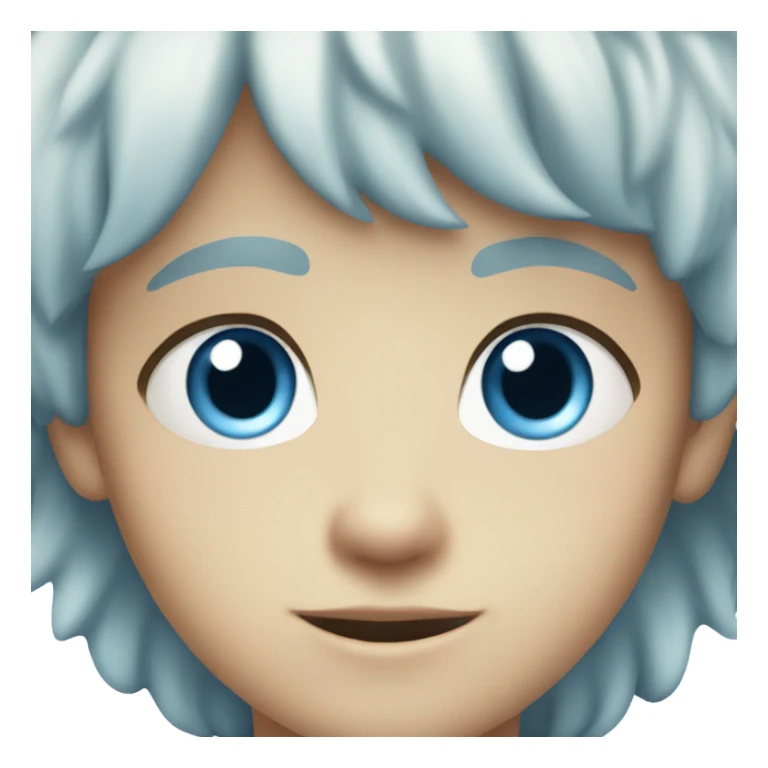 Young Caucasian boy with blue eyes and blue hair sticker