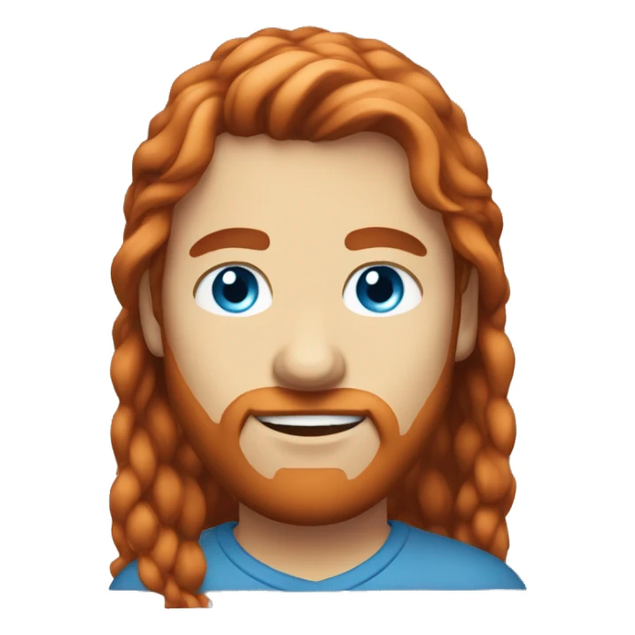 red-long-hair-blue-eyes-designer sticker