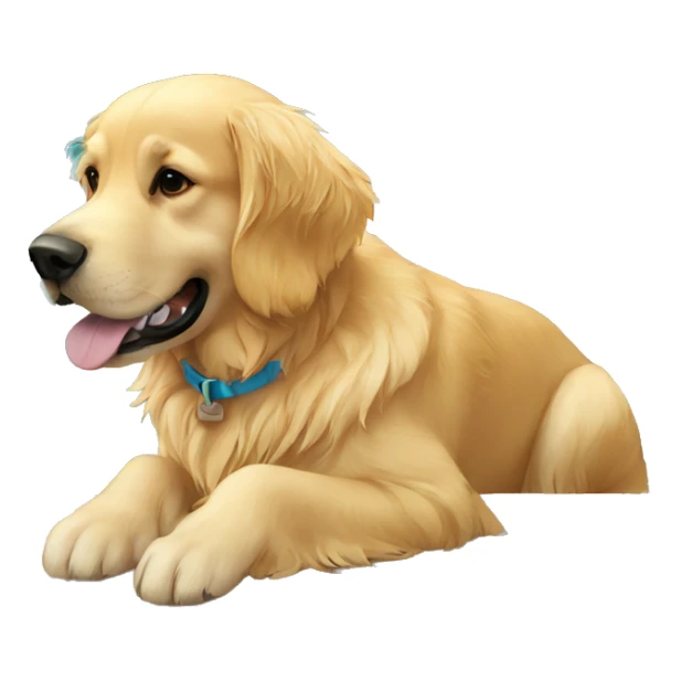 golden retriever dog in the pool sticker