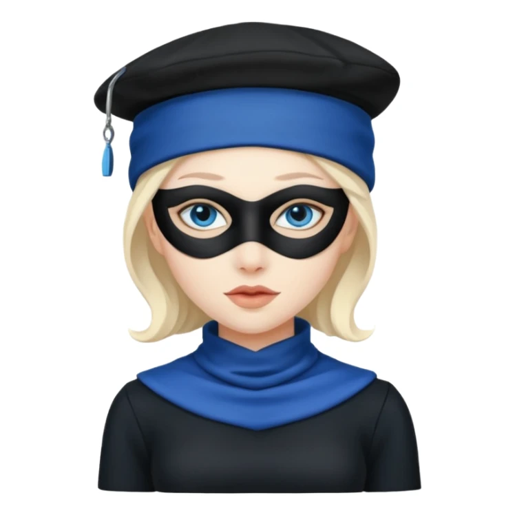 thief, blue hat, thief mask, thief black  dress. sticker