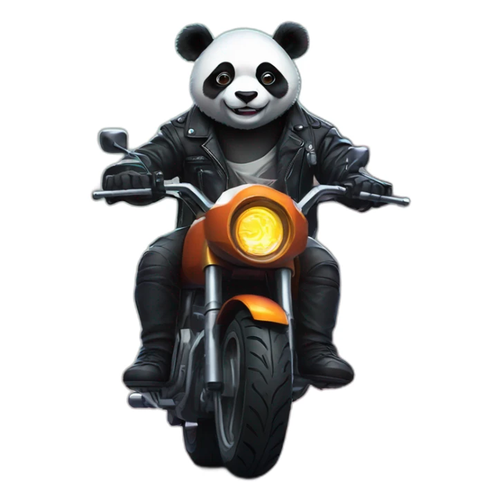 Cyberpunk cool panda riding motorbike sticker