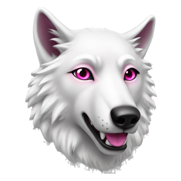 white wolf  with dark pink eyes money sticker