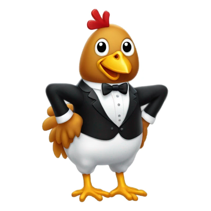 personified chicken leg wearing a tuxedo sticker