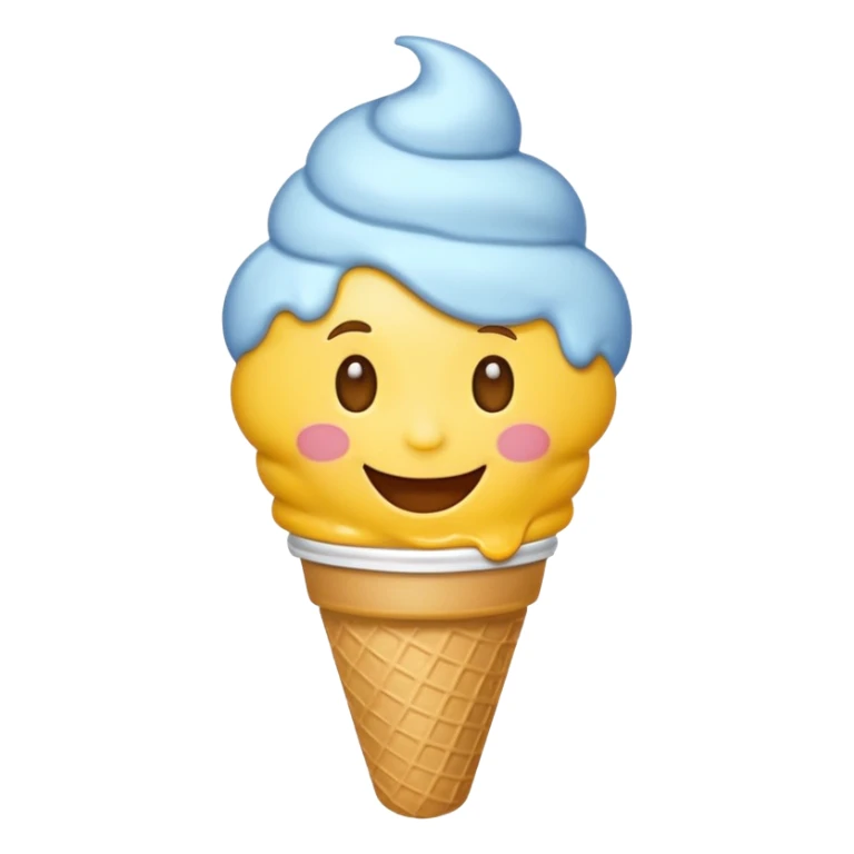 emoji eating icecream sticker