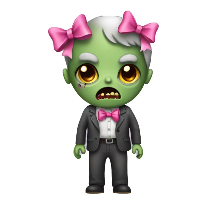 A zombie with a pink bow sticker