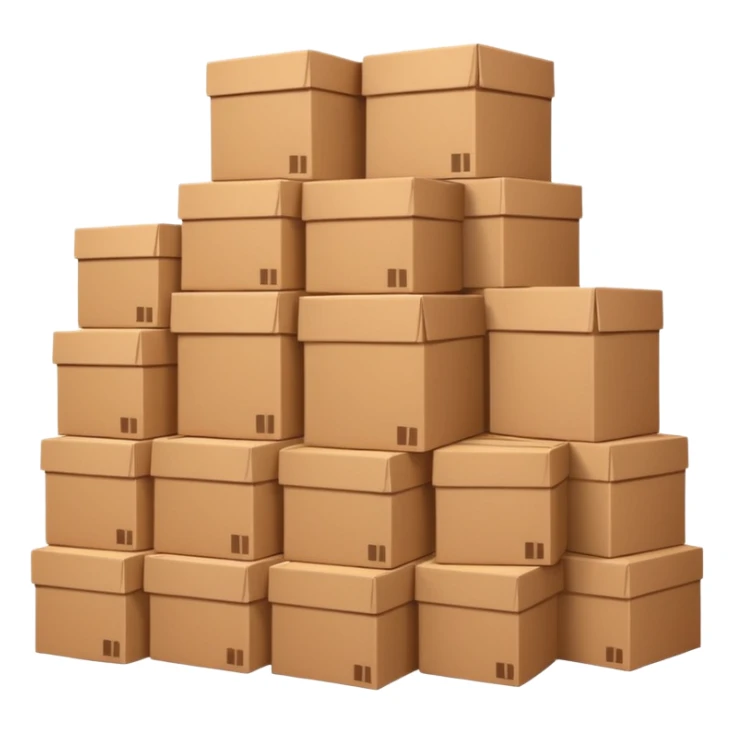 gigantic pile of cardboard boxes, 100 of them  sticker