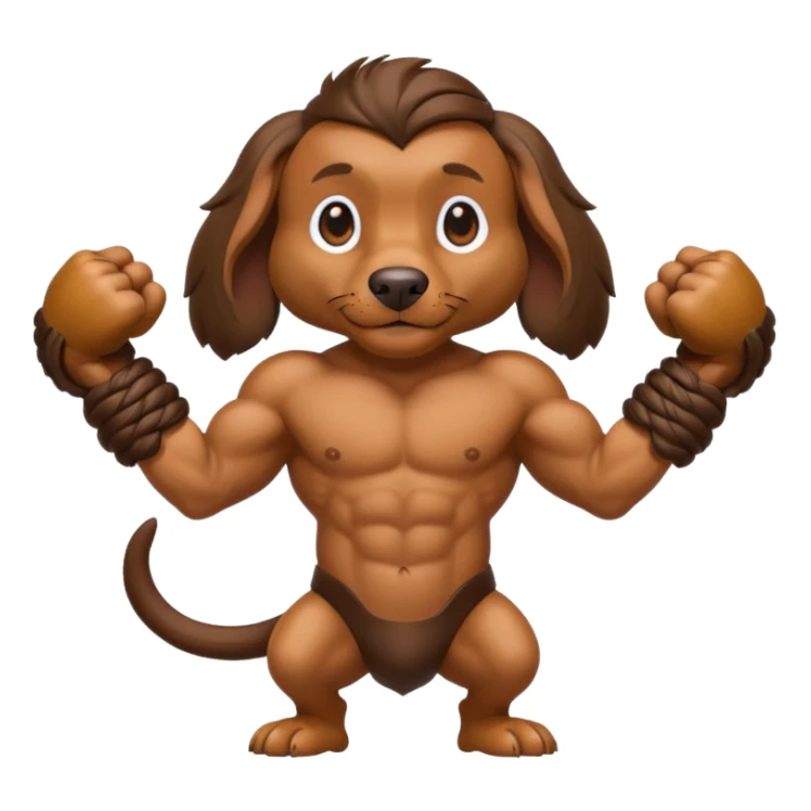 Brown long haired weiner dog with monkey fist weapons sticker