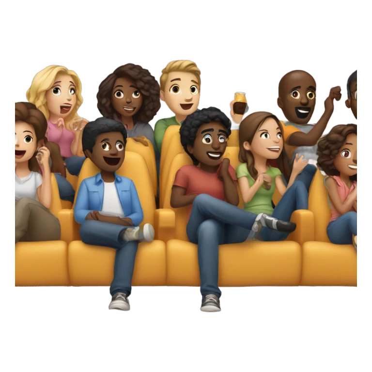 People watching a movie sticker