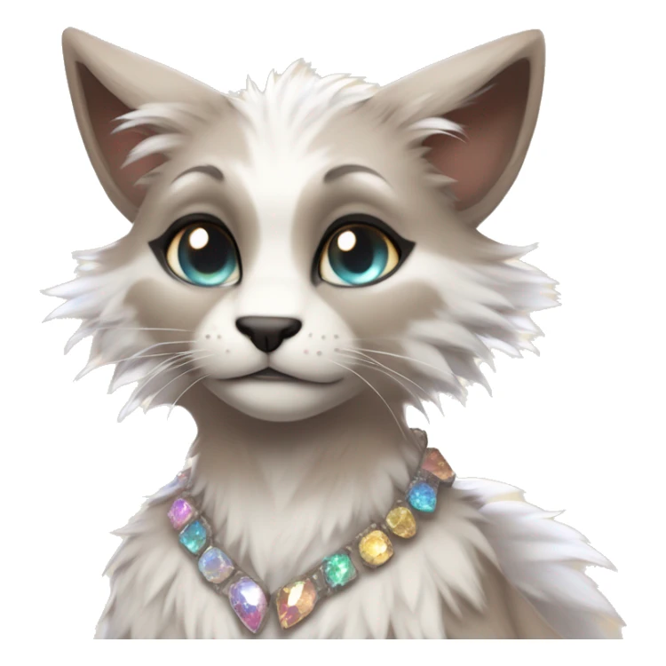 Furry, sparkle, iridescent, colorful, pastel, edgy, cool, fantasy beautiful, brown, beige, white, divine, godly, angelic, animal, anthro, full body, fursona, feline sticker