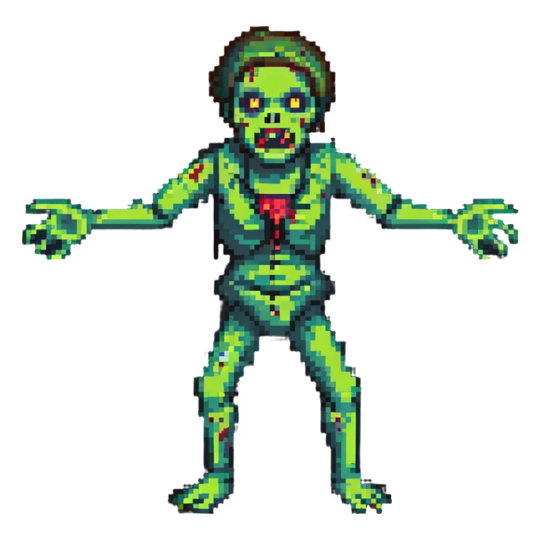 zombie with arms outstretched sticker