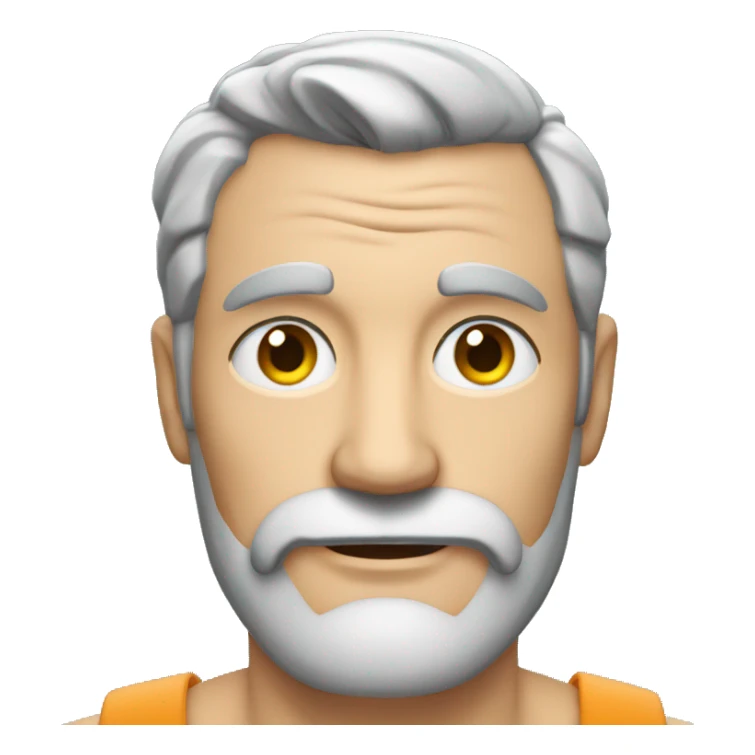 mid 50s dad, muscular, with beard, grey hair, portrait sticker