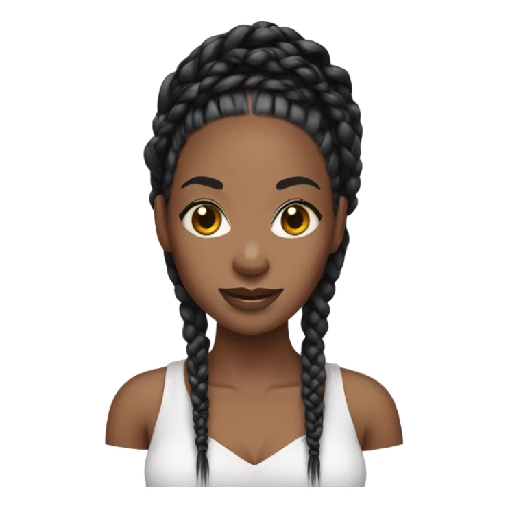 black woman with black box braids sticker