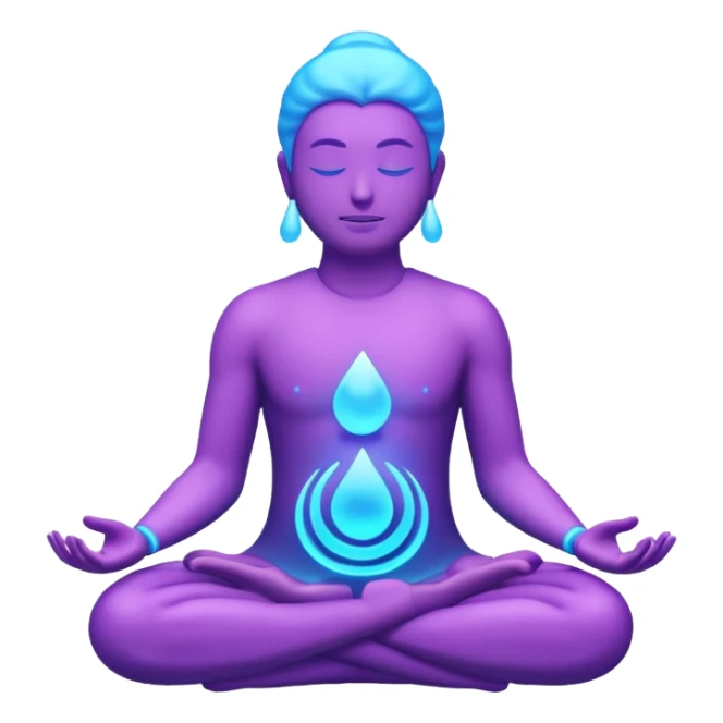 meditation aura , minimalistic transparent glass 3d neon glowing sticker