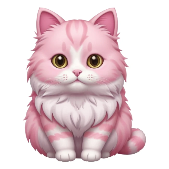 cute pink cat, full body. different body shape. sticker
