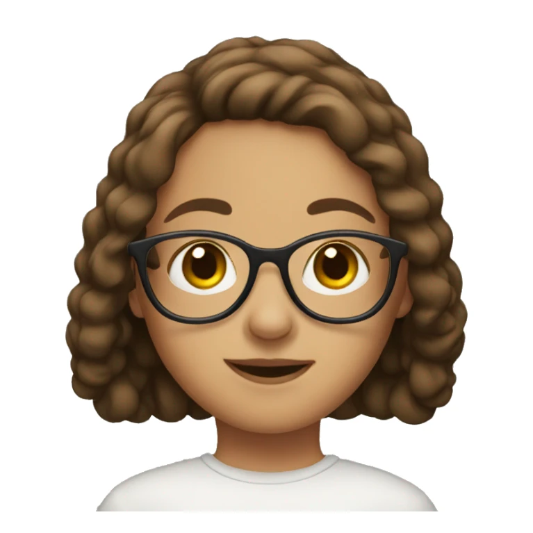 girl with brown hair and glasses  sticker
