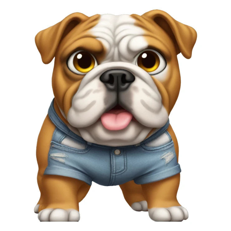 Bulldog wearing hot pants sticker